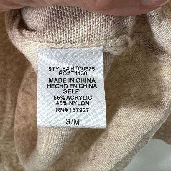 La Miel by Hyped Unicorn Beige V Neckline Dolman Batwing Sweater Sz S/M - Picture 6 of 7